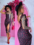 "RUBY FLOWER SORBET 89" midi kleita - sarkana ar melnu